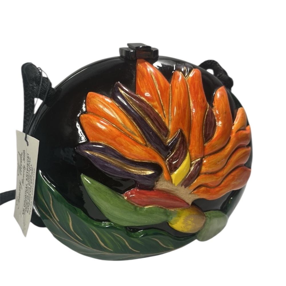 Timmy Woods Black and Orange Floral Accent